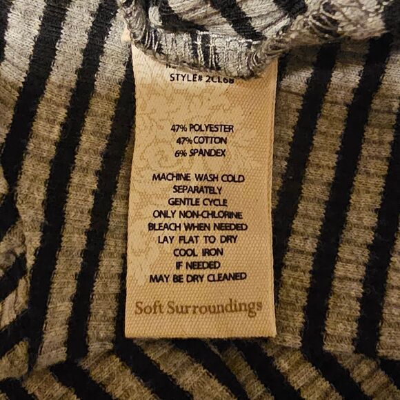 SOFT SURROUNDINGS Ryley Striped Maxi Dress Stretchy Jersey Knit - Size Medium - Picture 8 of 8